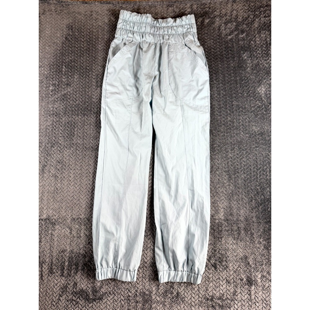 Love Tree Joggers Pants Womens Small Blue Chambray Stretch Pockets Travel Casual